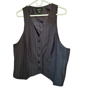 Isabella Gray Pinstriped Ladies Dressy Vest Plus Size 18W TWEE Modern Preppy